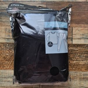 West Loop Men's Black Thermal 2-Piece Set Size M/L Brand New